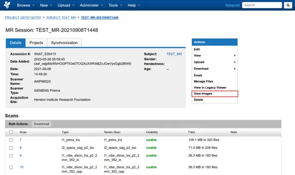 Accessing the OHIF viewer
