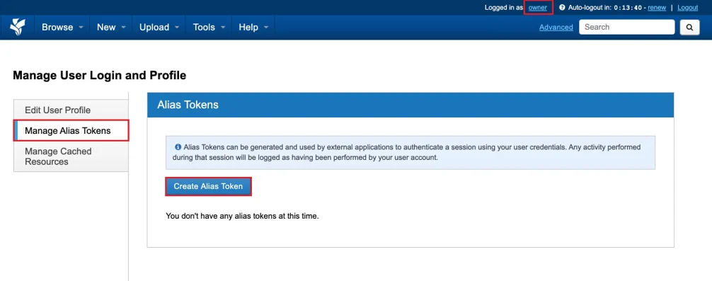 Create an alias token