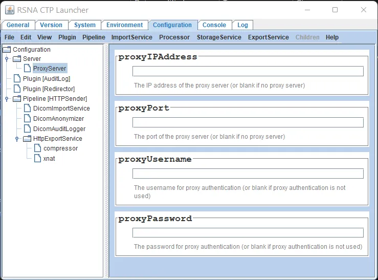 CTP Launcher proxy configuration